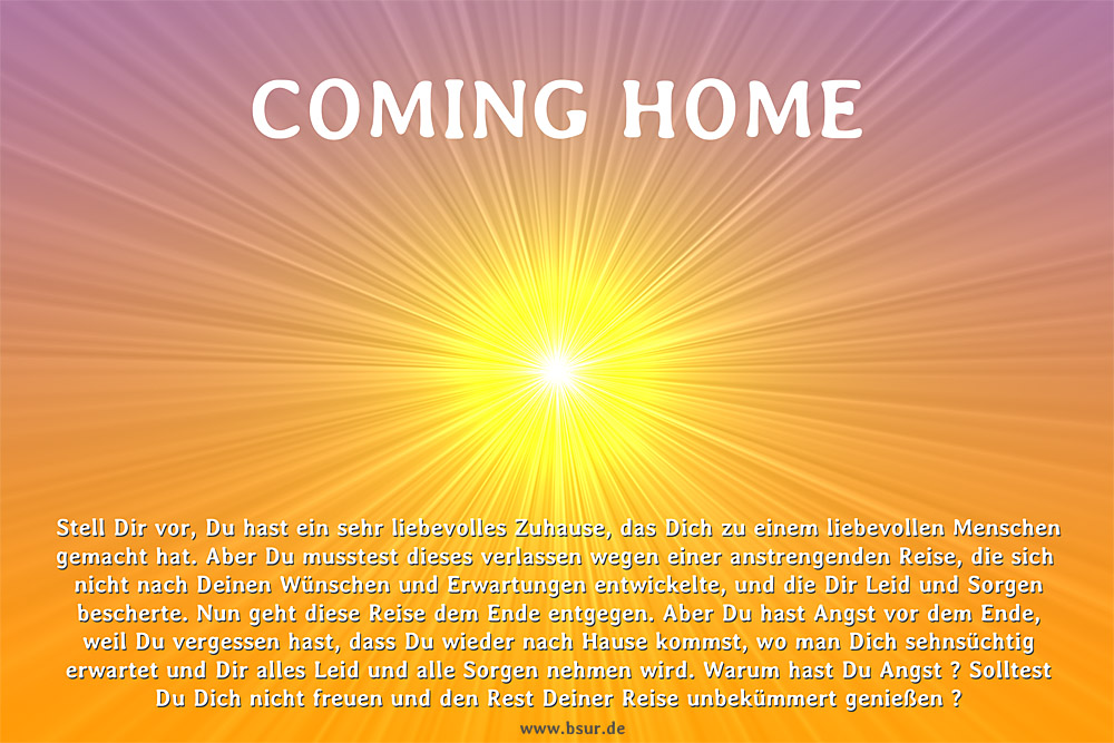nach Hause kommen coming home