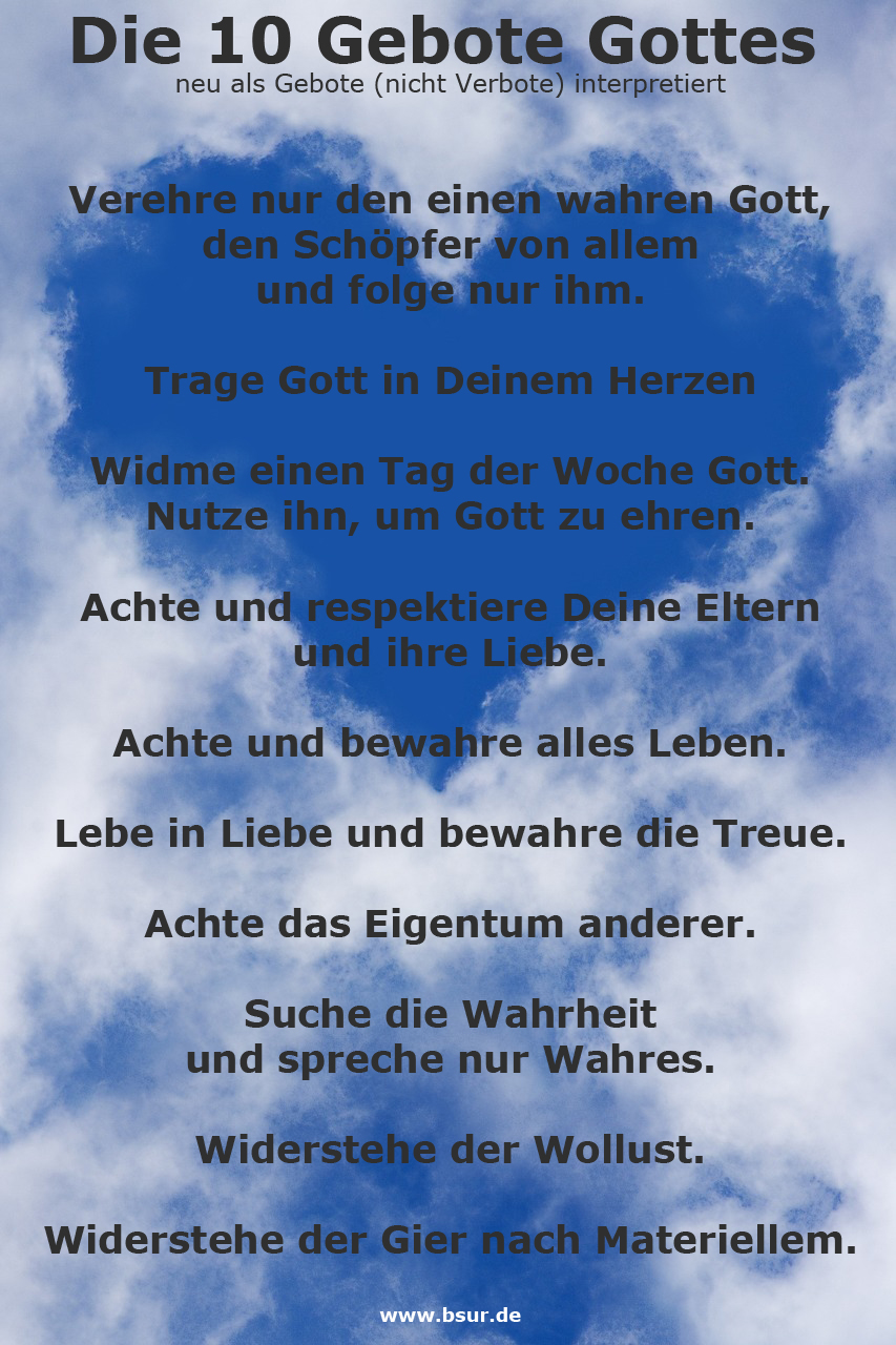 Die zehn Gebote Gottes